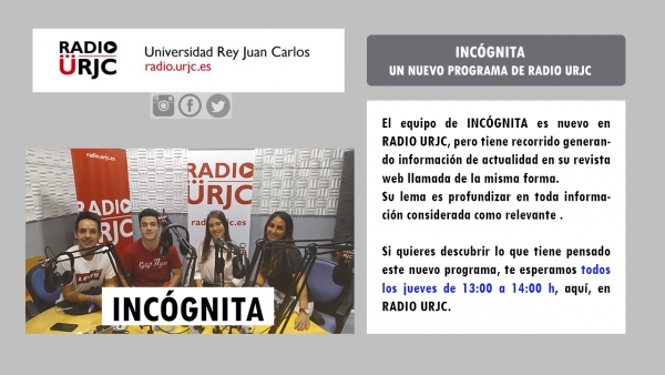 INCÓGNITA, UN NUEVO PROGRAMA DE RADIO URJC