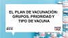 PLAN DE VACUNACIÓN: GRUPOS, PRIORIDAD Y TIPO DE VACUNA