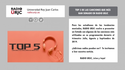 TOP 5 DE LAS CANCIONES QUE MÁS HAN SONADO EN RADIO URJC