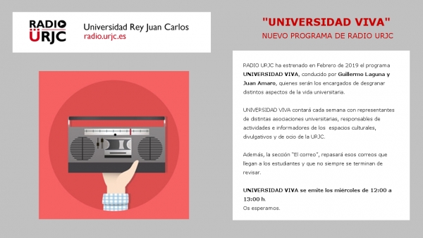 &quot;UNIVERSIDAD VIVA&quot;, NUEVO PROGRAMA DE RADIO URJC