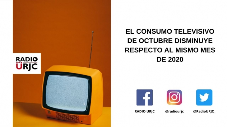 EL CONSUMO TELEVISIVO DE OCTUBRE DISMINUYE RESPECTO AL MISMO MES DE 2020