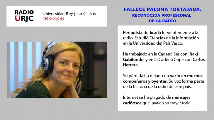 Fallece Paloma Tortajada, reconocida profesional del medio radiofónico