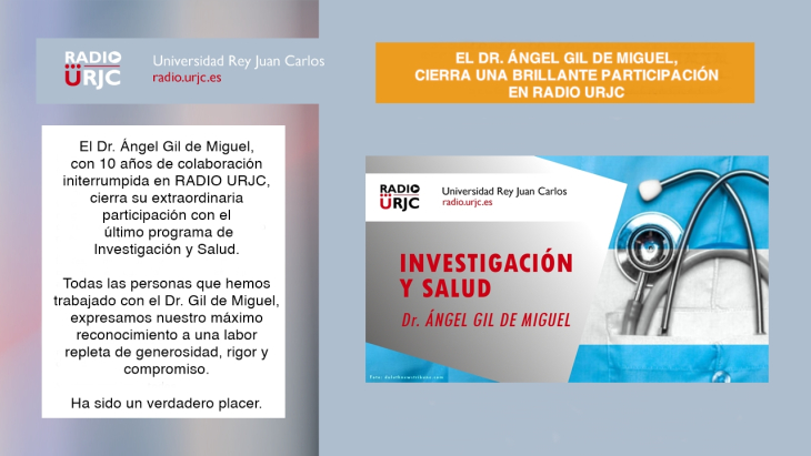 EL DR. ÁNGEL GIL DE MIGUEL, CIERRA UNA BRILLANTE PARTICIPACIÓN EN RADIO URJC