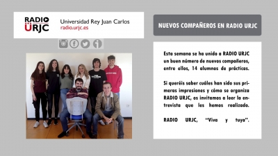 NUEVOS COMPAÑEROS EN RADIO URJC